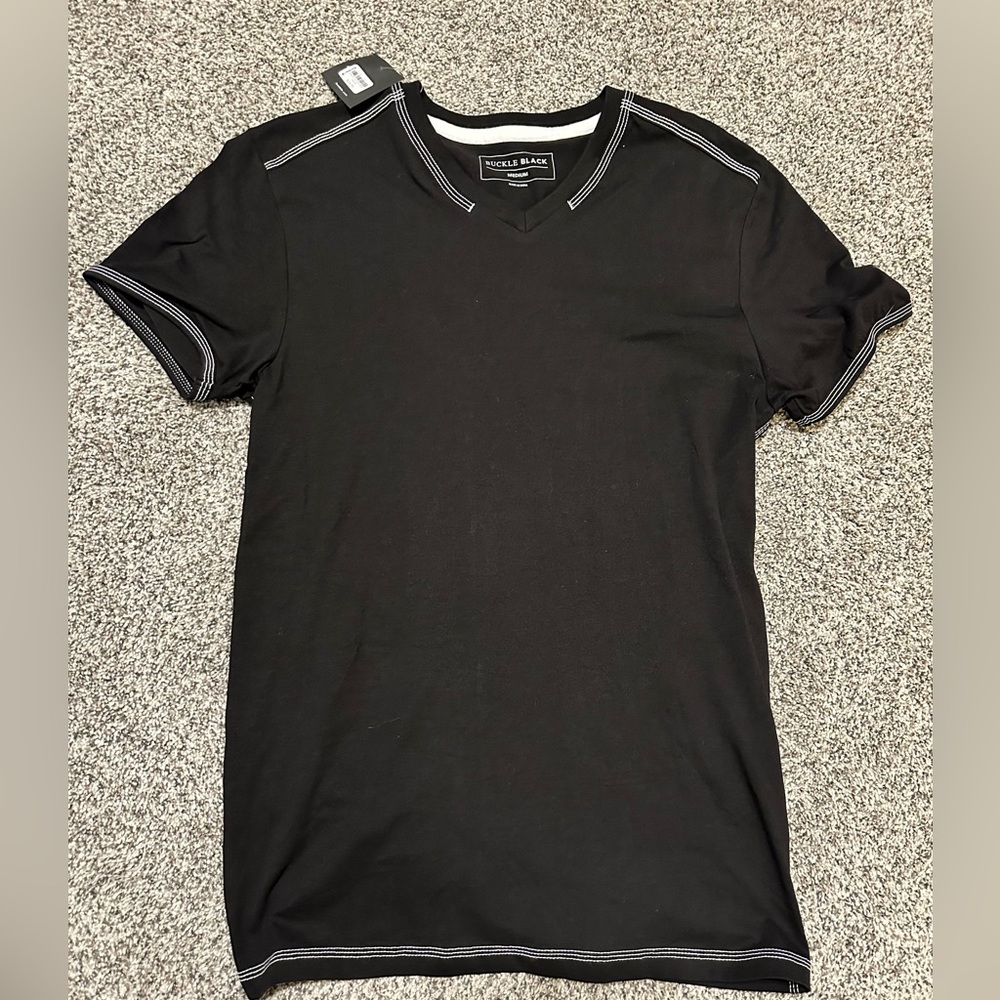 New with tags buckle black v neck